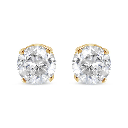 14K Yellow Gold 1/2 Cttw Round-Cut Diamond Solitaire Stud Earrings (O-P Color, SI2-I1 Clarity)-1