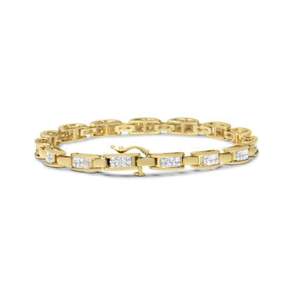 14K Yellow Gold Princess-Cut Diamond Links of Love Bracelet (2.00 cttw, H-I Color, SI2-I1 Clarity)-1