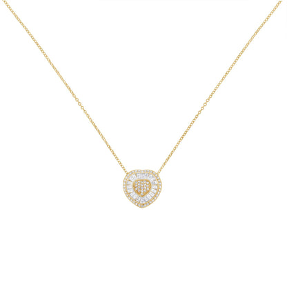 10KT Yellow Gold Diamond Heart Pendant Necklace (1/2 cttw, H-I Color, I1-I2 Clarity)-1