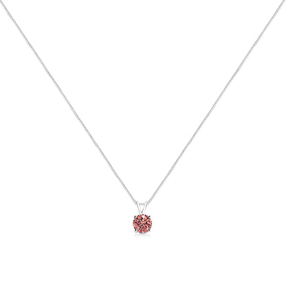 10K White Gold Round Brilliant Cut Lab Grown Blue Diamond 4-Prong Solitaire Pendant Necklace (Blue Color, VS2-SI1 Clarity) - 18"-3