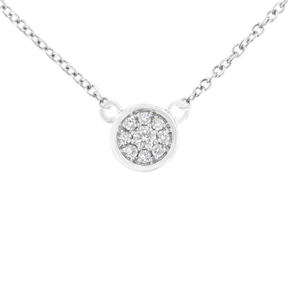 10K White Gold 1/4 Cttw Diamond Flower Pendant Necklace (I-J Color, I2-I3 Clarity) - Adjustable 16-18" chain-1