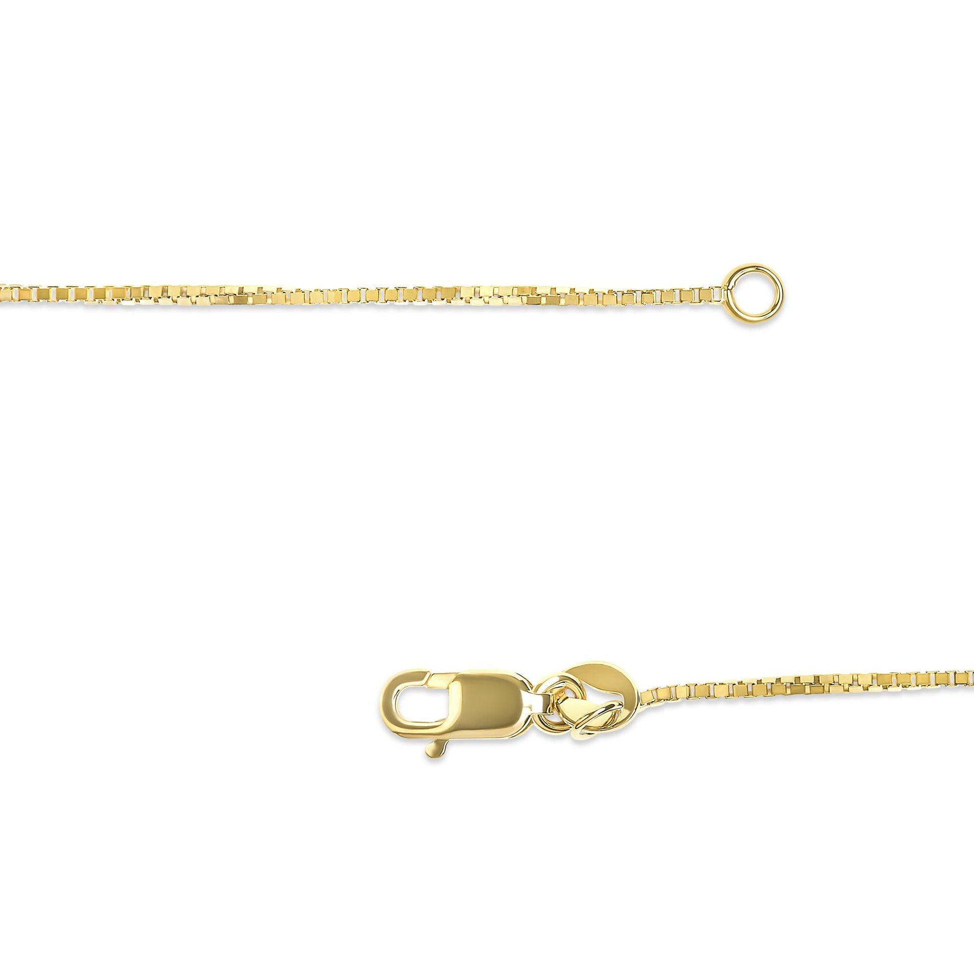 Unisex Solid 14K Gold 0.75mm Classic Box Chain Necklace-3