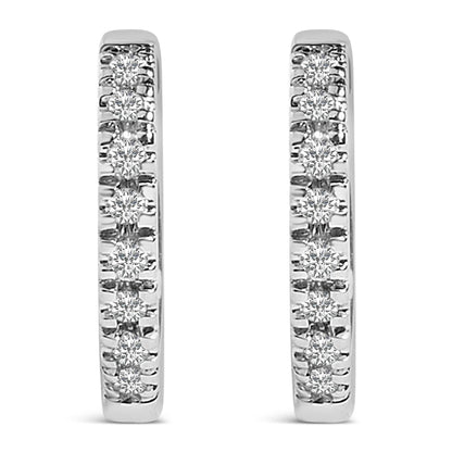 14K Gold 1/5 CTW Diamond Huggie Hoop Earrings-3