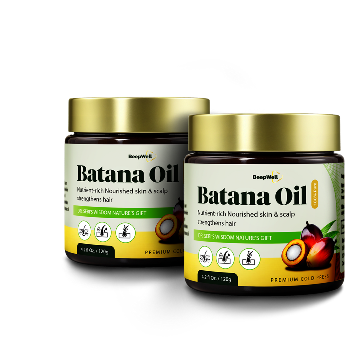 BeepWell Cold-Pressed Batana Oil – 100% Natural, Raw & Unrefined – Pack of 2-0