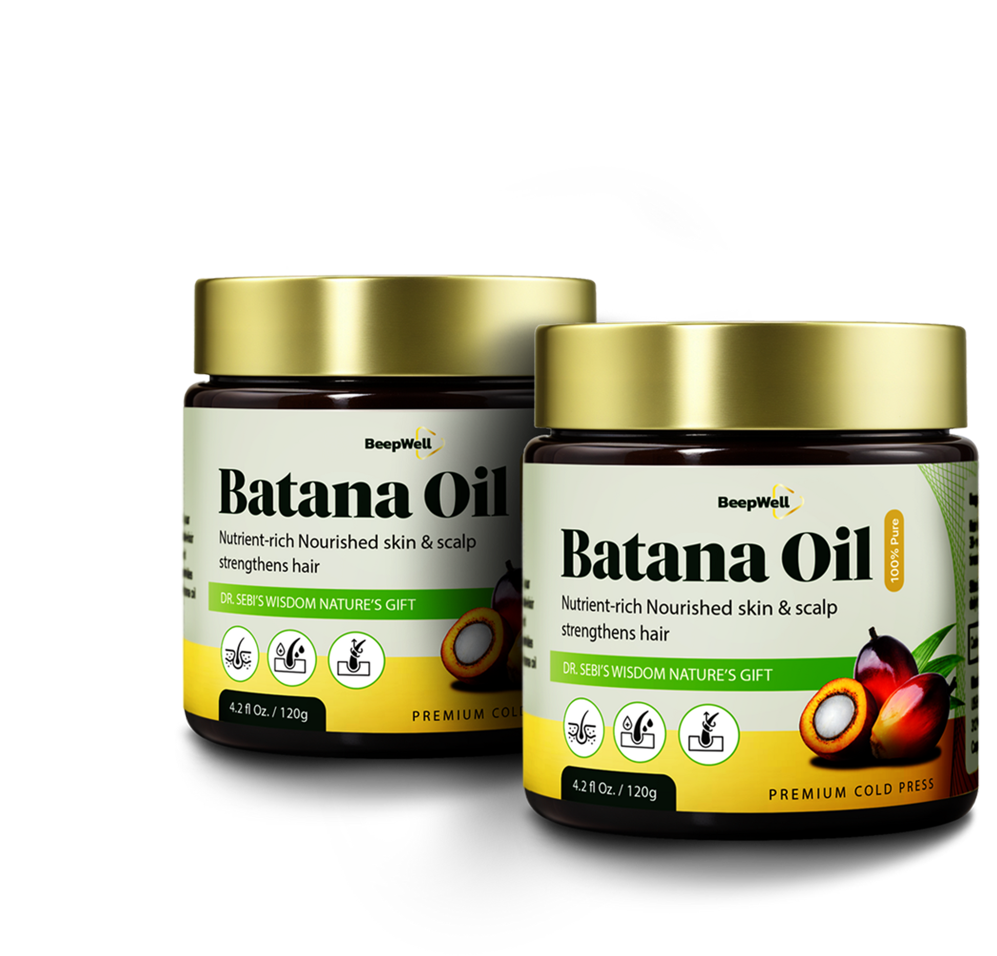 BeepWell Cold-Pressed Batana Oil – 100% Natural, Raw & Unrefined – Pack of 2-0
