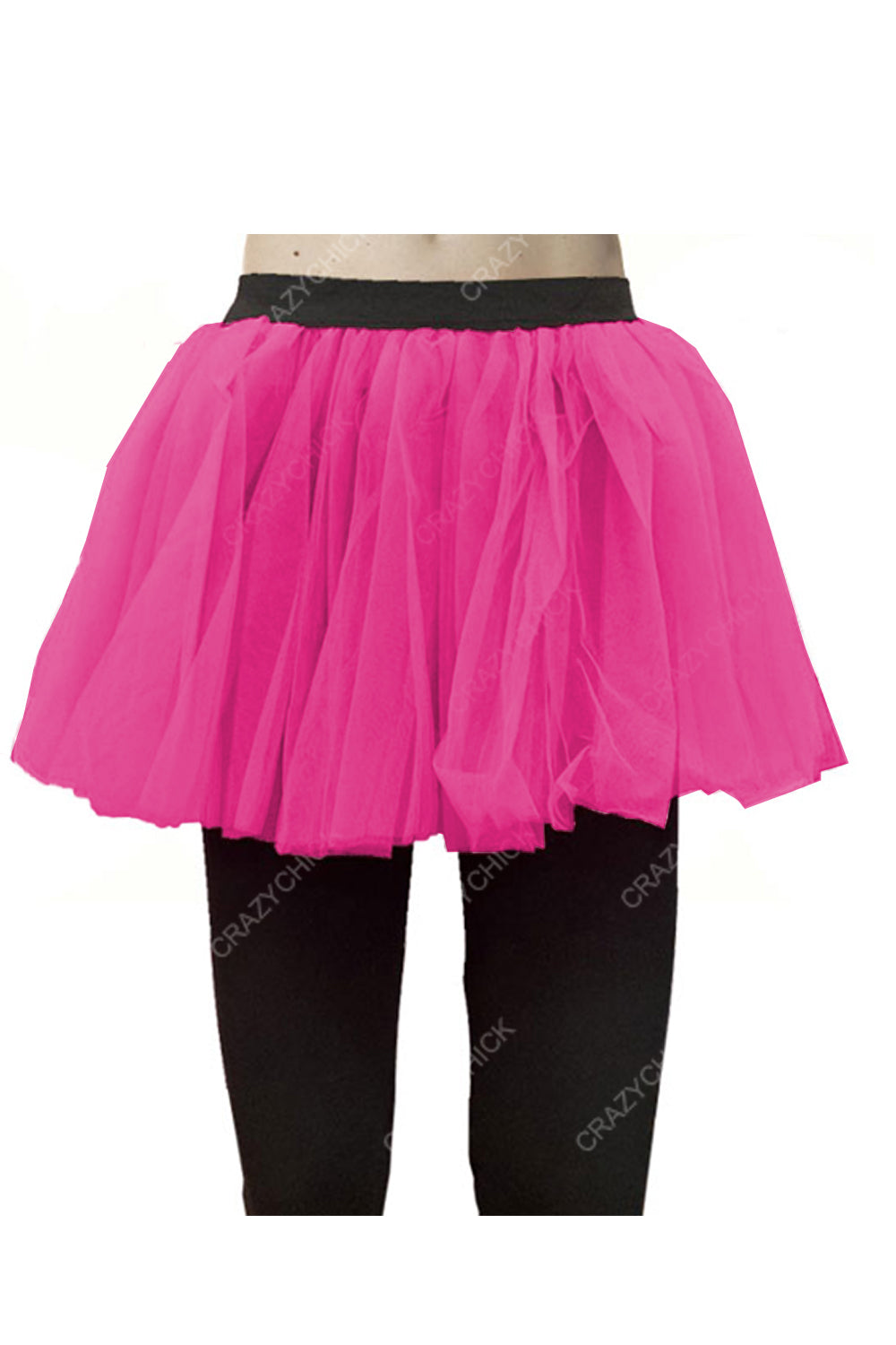 Crazy Chick Women 2 Layers Pink Ladies Tutu Skirt-0