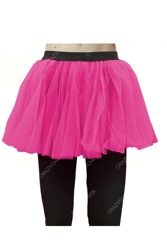 Crazy Chick Women 2 Layers Pink Ladies Tutu Skirt-0