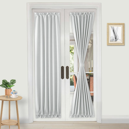 DWCN French Blackout Door Curtains, 1 Curtain Panel with Tieback-0