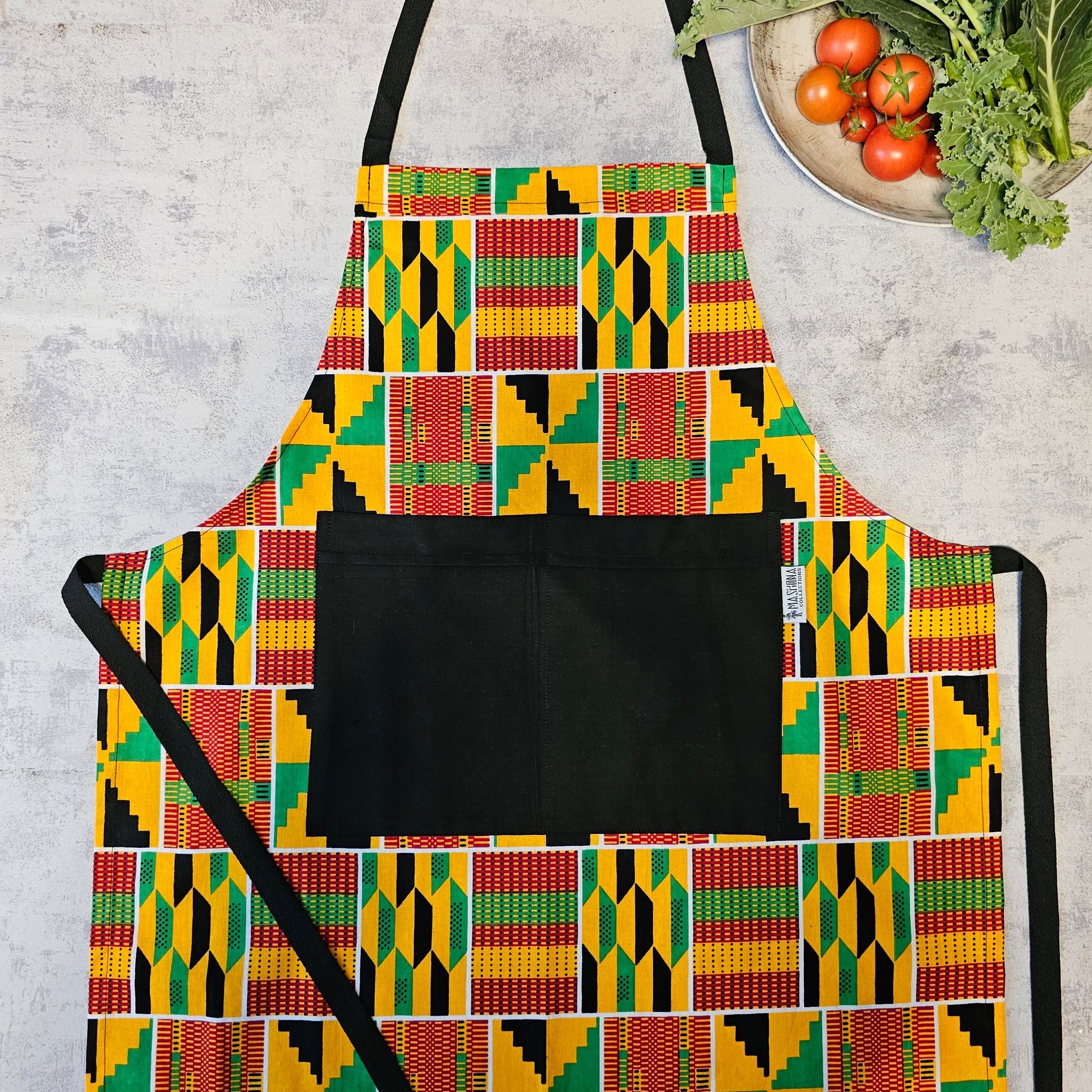 Handmade Apron and Matching Oven Gloves Set | 100% Cotton African Print Fabric-3