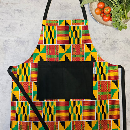 Handmade Apron and Matching Oven Gloves Set | 100% Cotton African Print Fabric-3