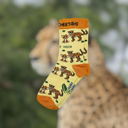 CARING CHEETAHS ORGANIC COTTON KIDS SOCKS-1