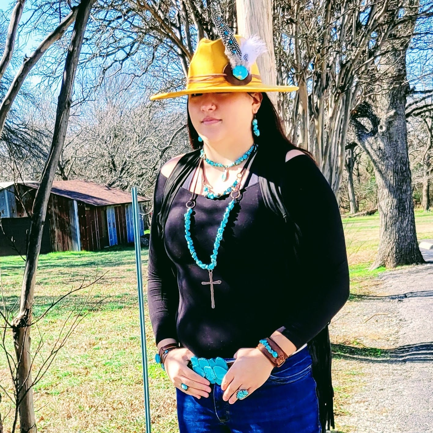 Large Turquoise Slab Belt Buckle 901f-4