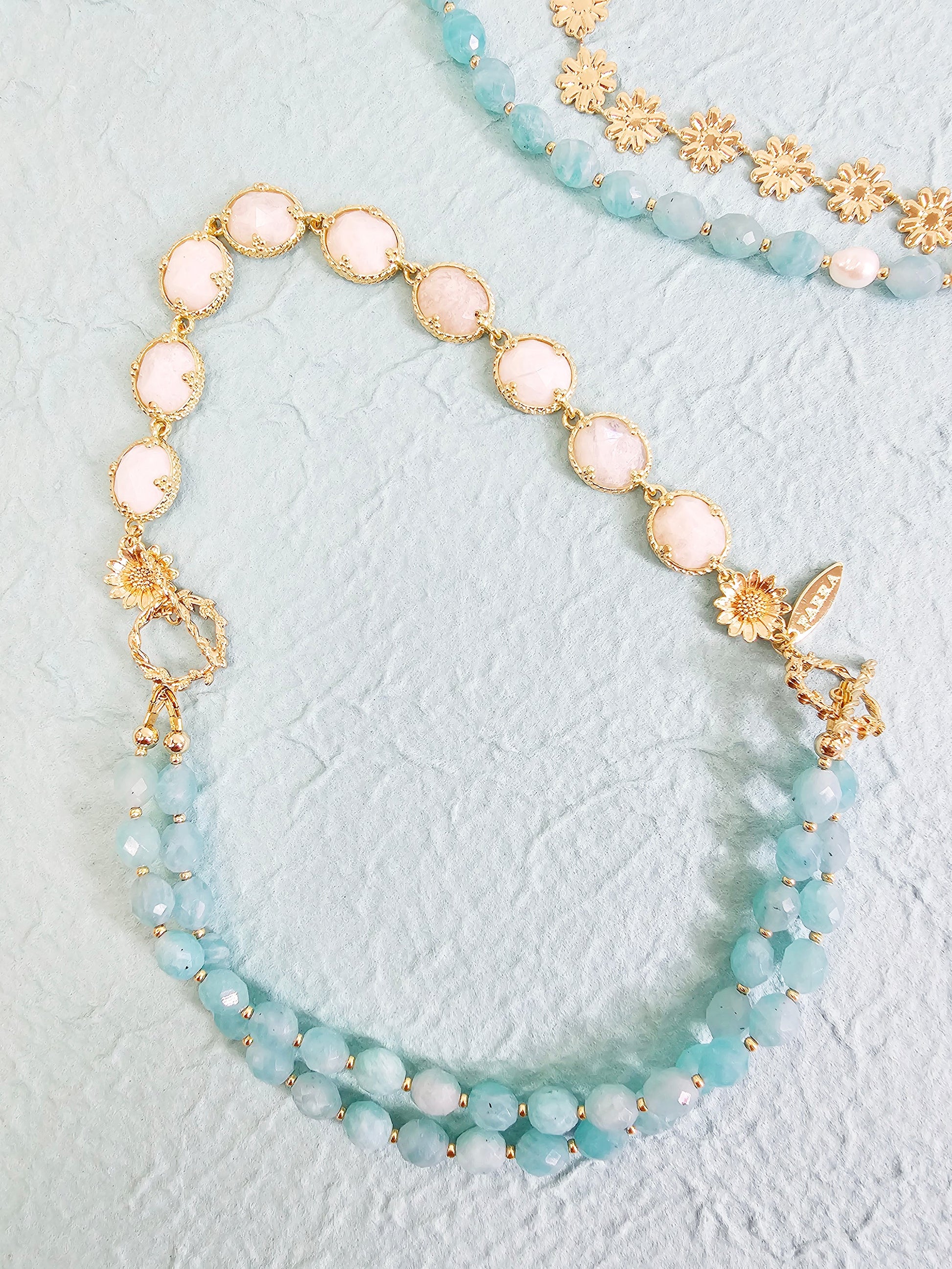 Amazonite With White Moonstone Versatile Necklace PN017-4
