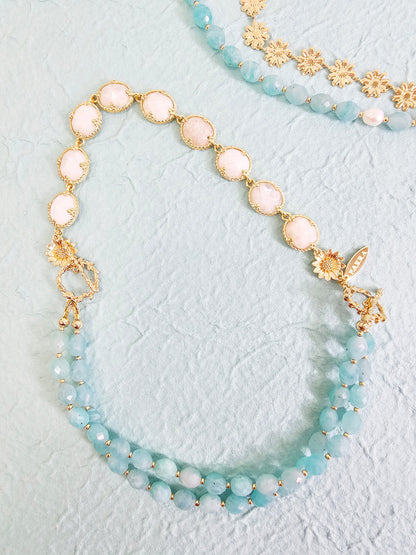 Amazonite With White Moonstone Versatile Necklace PN017-4