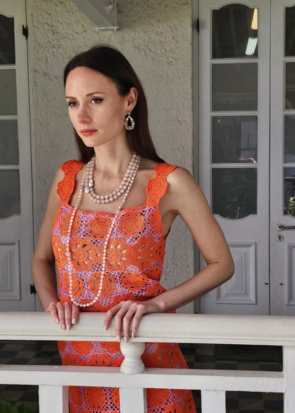 Faceted Rose Quartz With Baroque Pearls Double Layers Necklace PN039-2