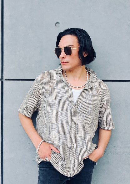 Irregular Freshwater Pearls With Sterling Silver Men Necklace MEN11-4