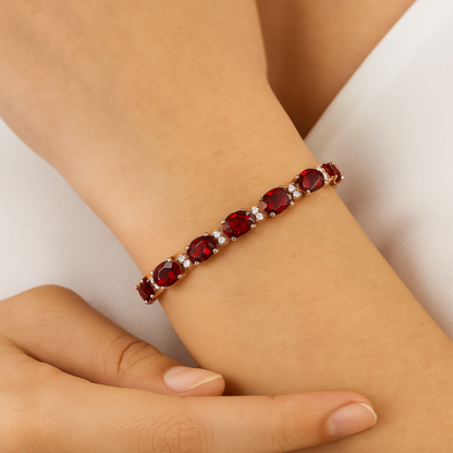Garnet Tennis Bracelet – 925 Sterling Silver-1
