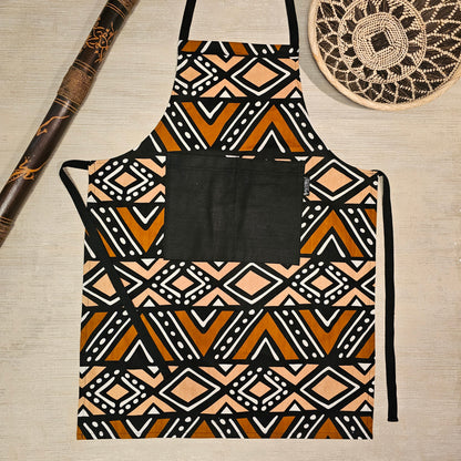 Handmade Apron and Matching Oven Gloves Set | 100% Cotton African Print Fabric-1