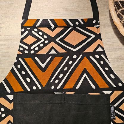 Handmade Apron and Matching Oven Gloves Set | 100% Cotton African Print Fabric-2
