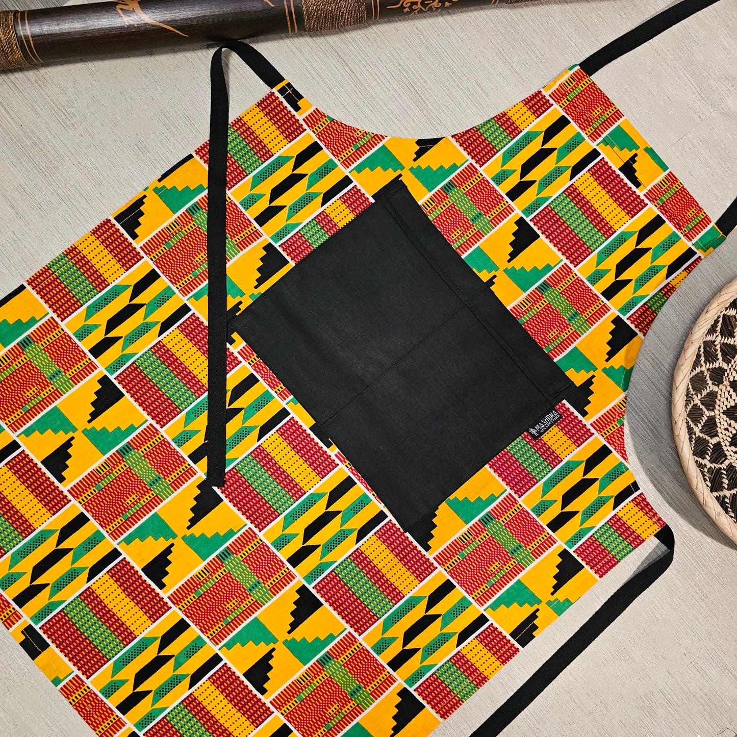 Handmade Apron and Matching Oven Gloves Set | 100% Cotton African Print Fabric-2