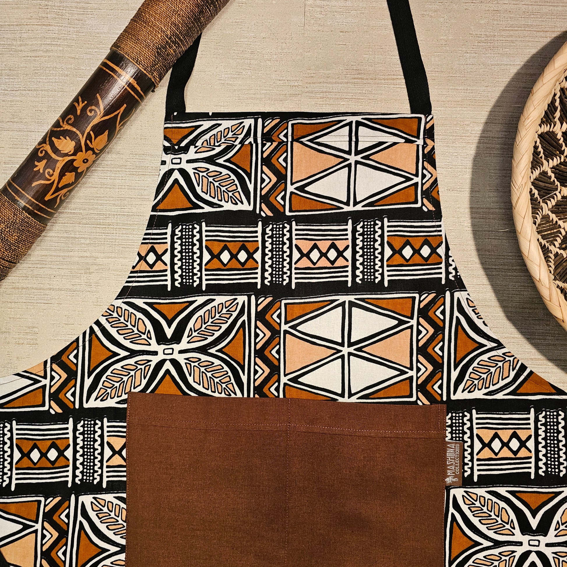 Handmade Apron and Matching Oven Gloves Set | 100% Cotton African Print Fabric-2