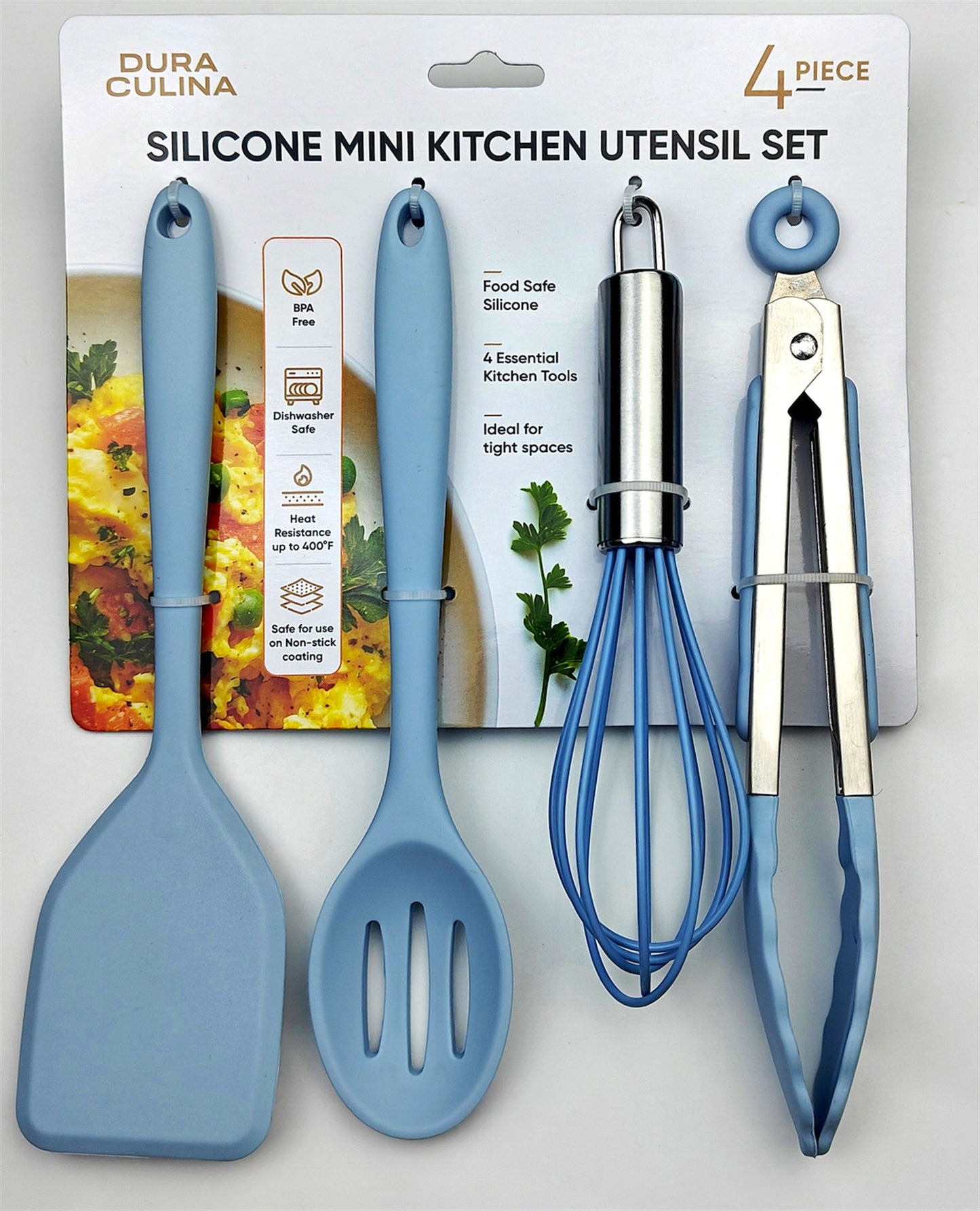 4-Piece Baby Blue Mini Silicone Tool Set – Versatile, Non-Stick, and Stylish-1