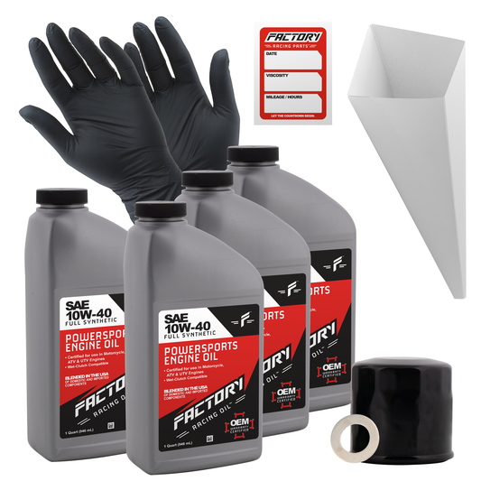 10W-40 4 Quart Oil Change Kit For Honda PC800, VFR1200F, VFR1200X, VT1100C-0