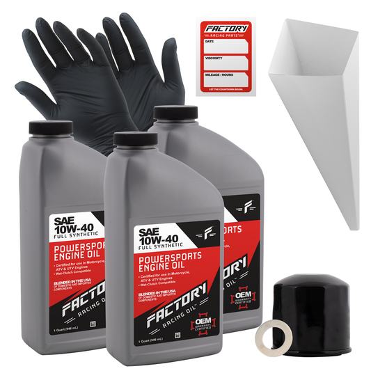 10W-40 3 Quart Oil Change Kit For Honda VT500FT, VT500C, VT750C, VT800-0