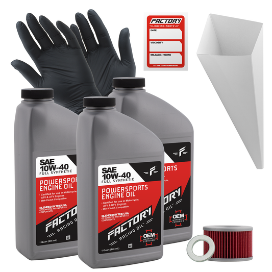 10W-40 3 Quart Oil Change Kit For Honda CMX450C Rebel 1986-1987-0