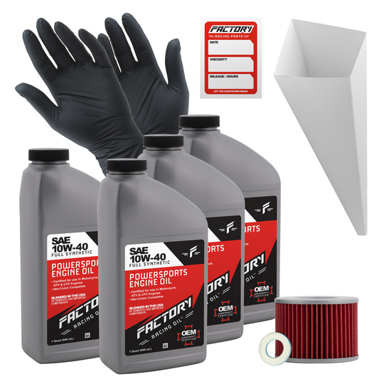 10W-40 Full Synthetic 4 Quart Oil Change Kit For Kawasaki ZL600 Eliminator, ZX600 ZX900 ZX1000 Ninja, ZXR1200-0