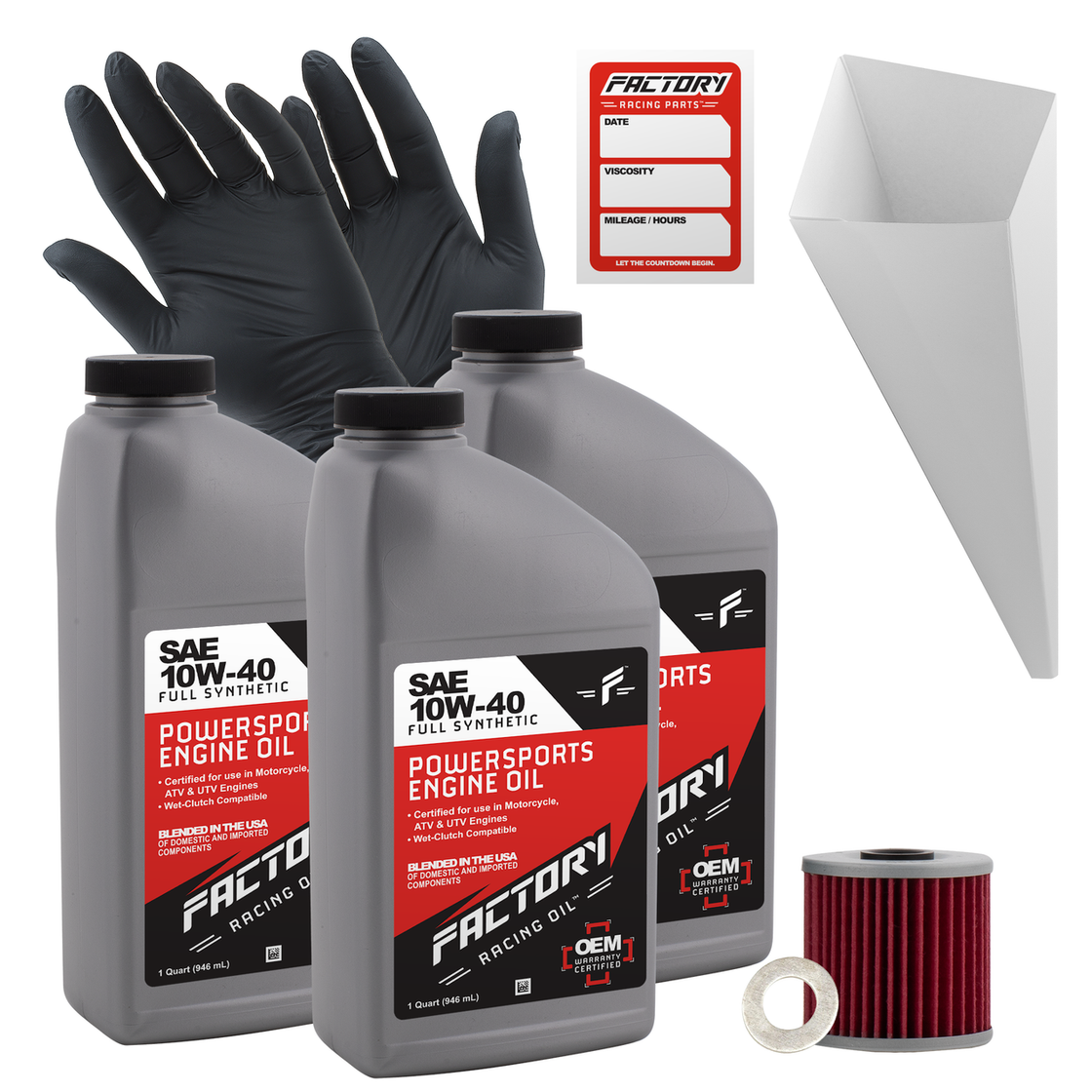10W-40 Full Synthetic 3 Quart Oil Change Kit For Kawasaki KL650A/C, KL650B Tengai-0
