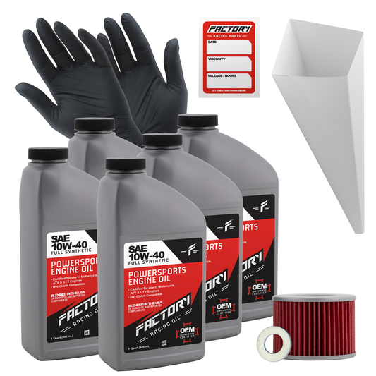 10W-40 Full Synthetic 5 Quart Oil Change Kit For Kawasaki Z750 GT750, ZX750 GPZ750, ZR1100-0