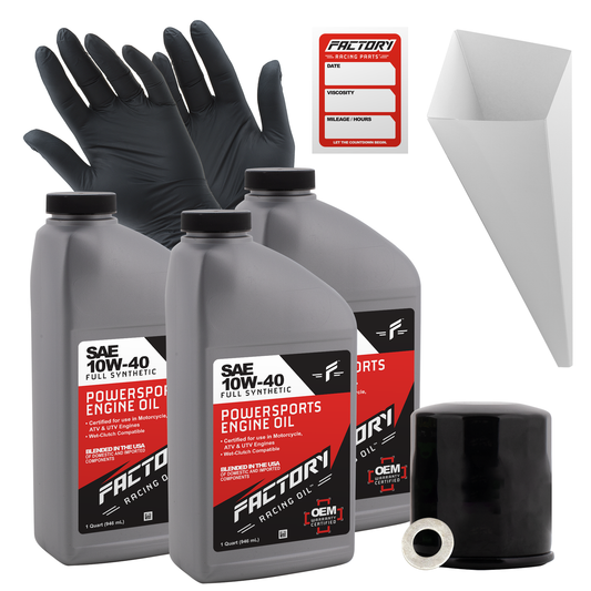 10W-40 Full Synthetic 3 Quart Oil Change Kit For Kawasaki EX300 EX400 Ninja, Z300 ER300, KLE300, Z400-0