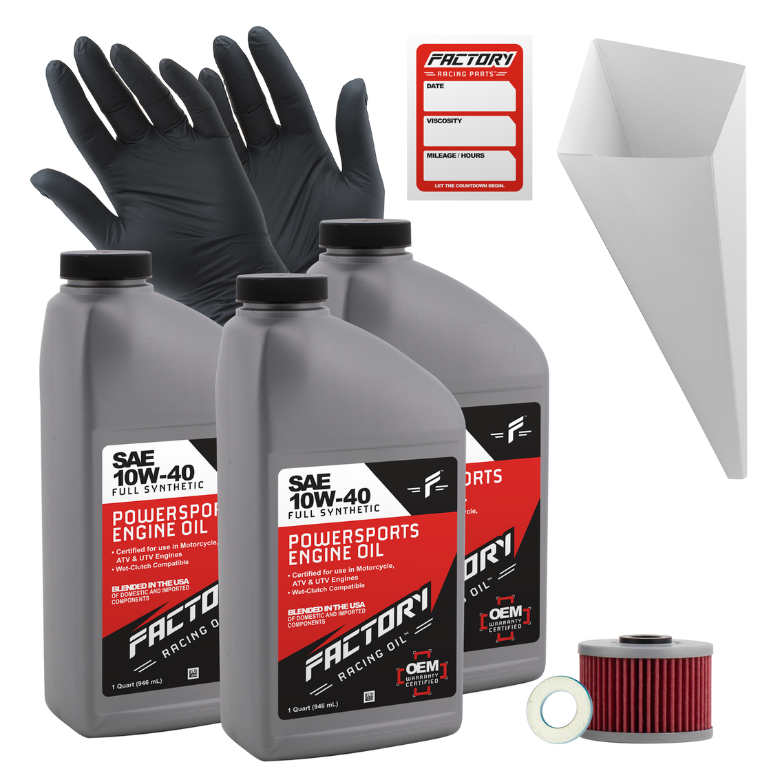 10W-40 Full Synthetic 3 Quart Oil Change Kit For Kawasaki Z250SL-0