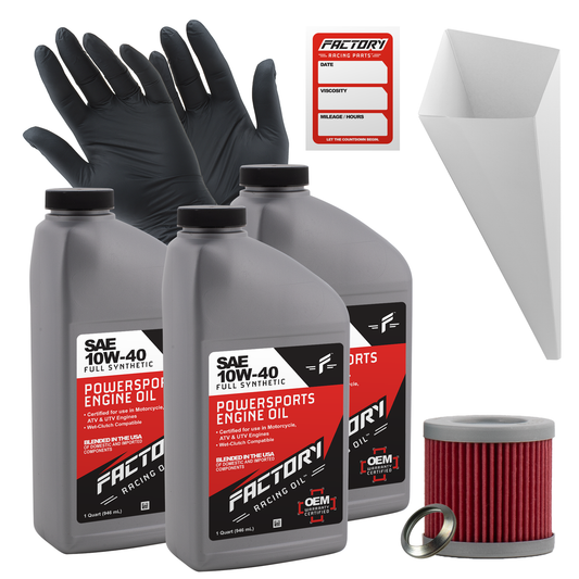 10W-40 Full Synthetic 3 Quart Oil Change Kit For Kawasaki KFX400 KSF400-0
