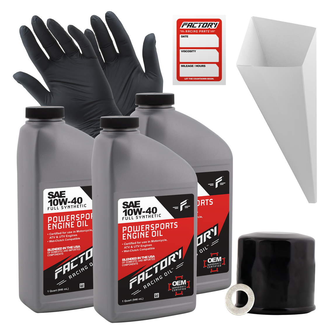 10W-40 Full Synthetic 3 Quart Oil Change Kit fits Suzuki LT-V700F Twin Peaks 4x4-0