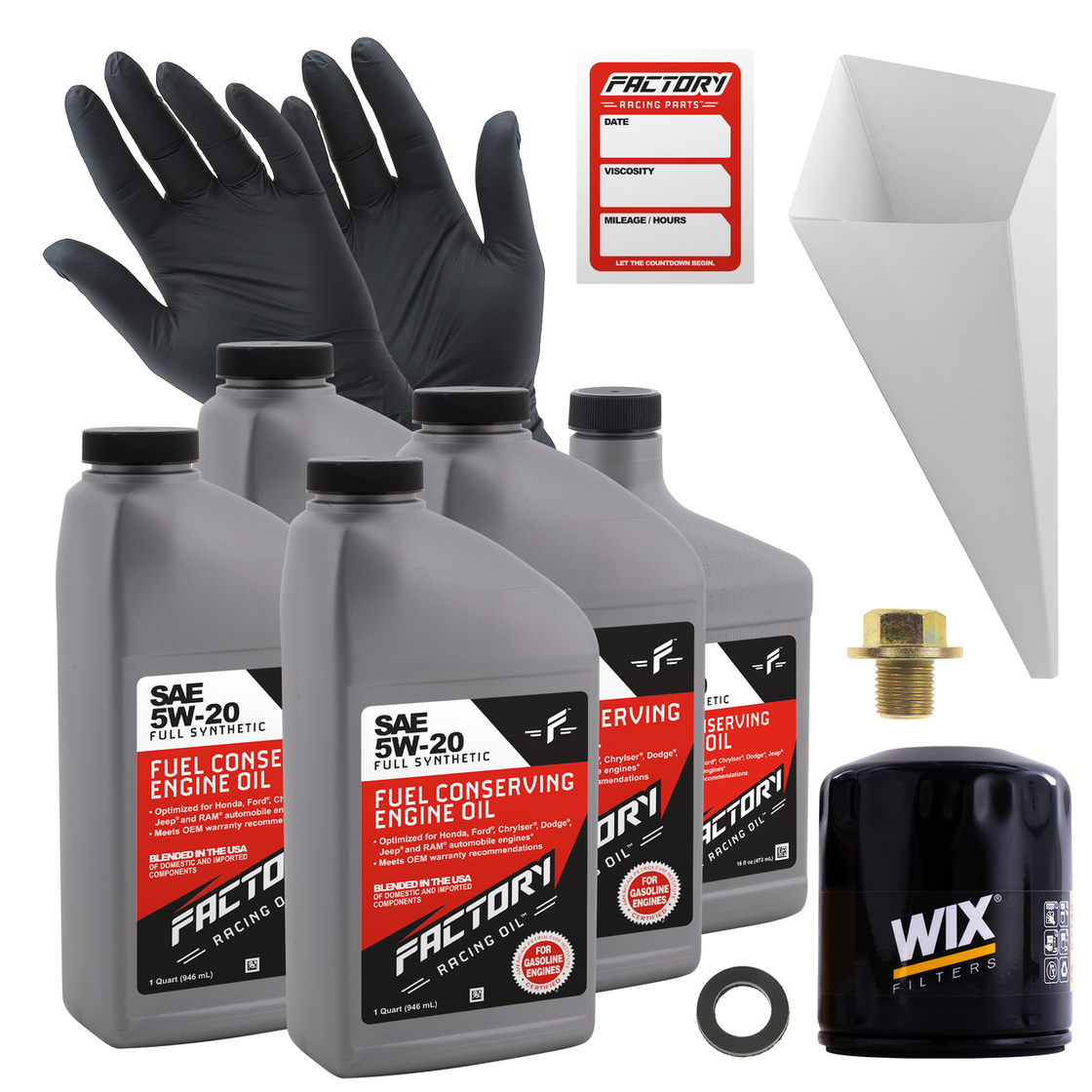 Oil Change Kit For Ford C-Max 2013-2018, Fusion 2013-2020 5W-20 Full Synthetic Oil - 4.5 Quarts-0