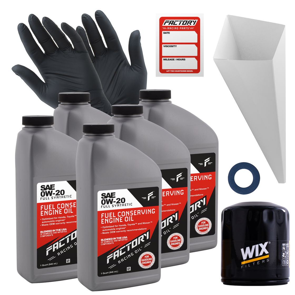 Oil Change Kit For Toyota Highlander 3.3L V6 2008-2010 0W-20 Full Synthetic Oil - 5 Quarts-0