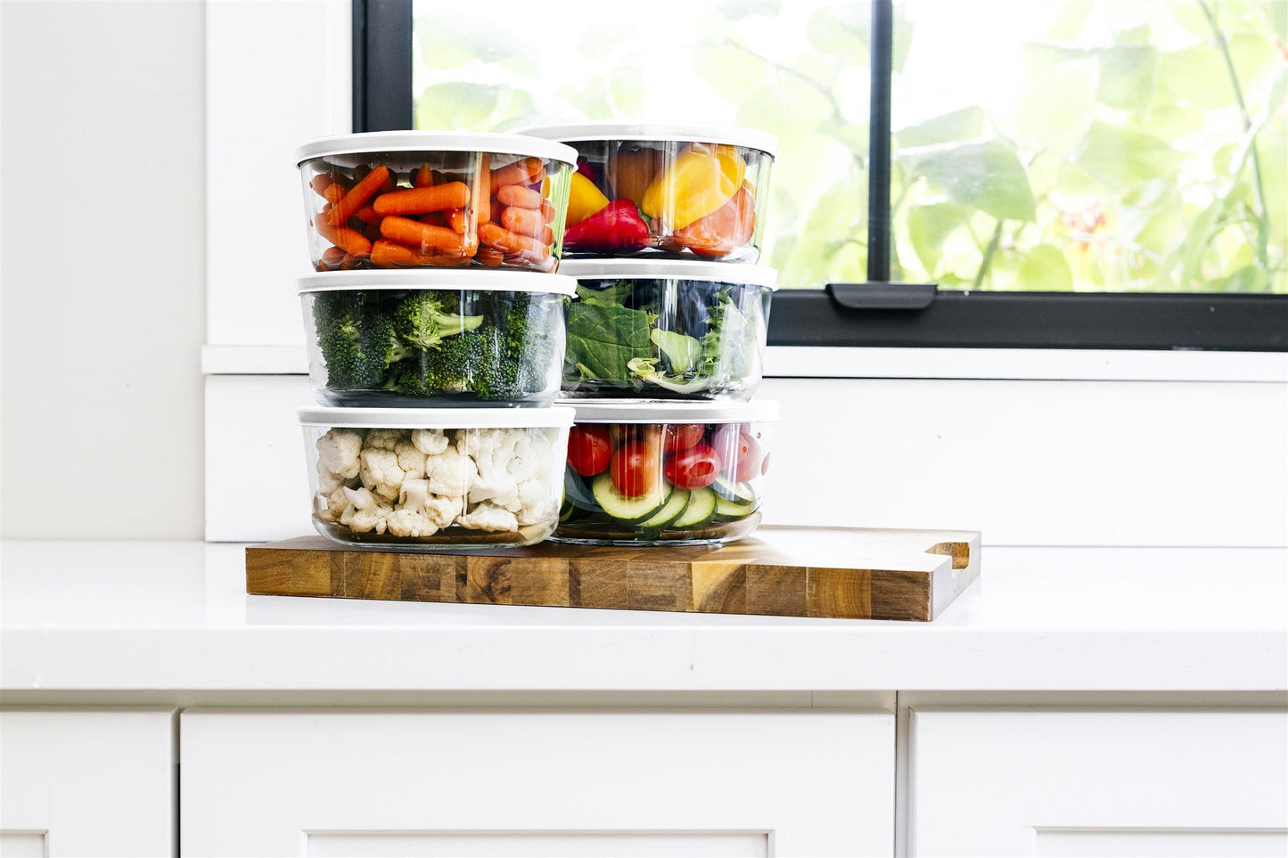 12 Piece (2 Cup / 16oz) Round Glass Food Storage Container Set (6 Containers + 6 Lids) with Bonus Lids-4