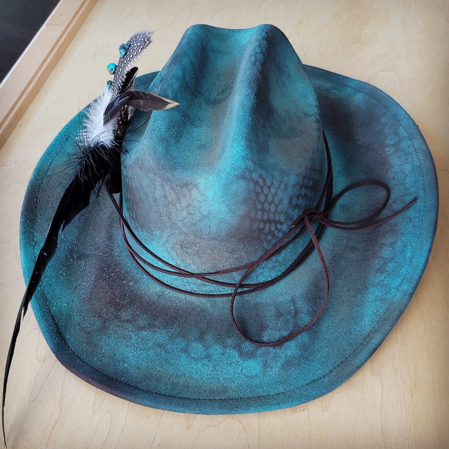 CUSTOM Hand-Painted Cowgirl Western Boho Hat A102-4