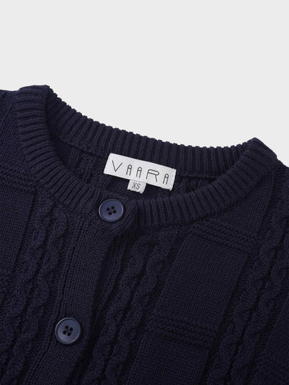 Cable Design Cardigan-Navy-2
