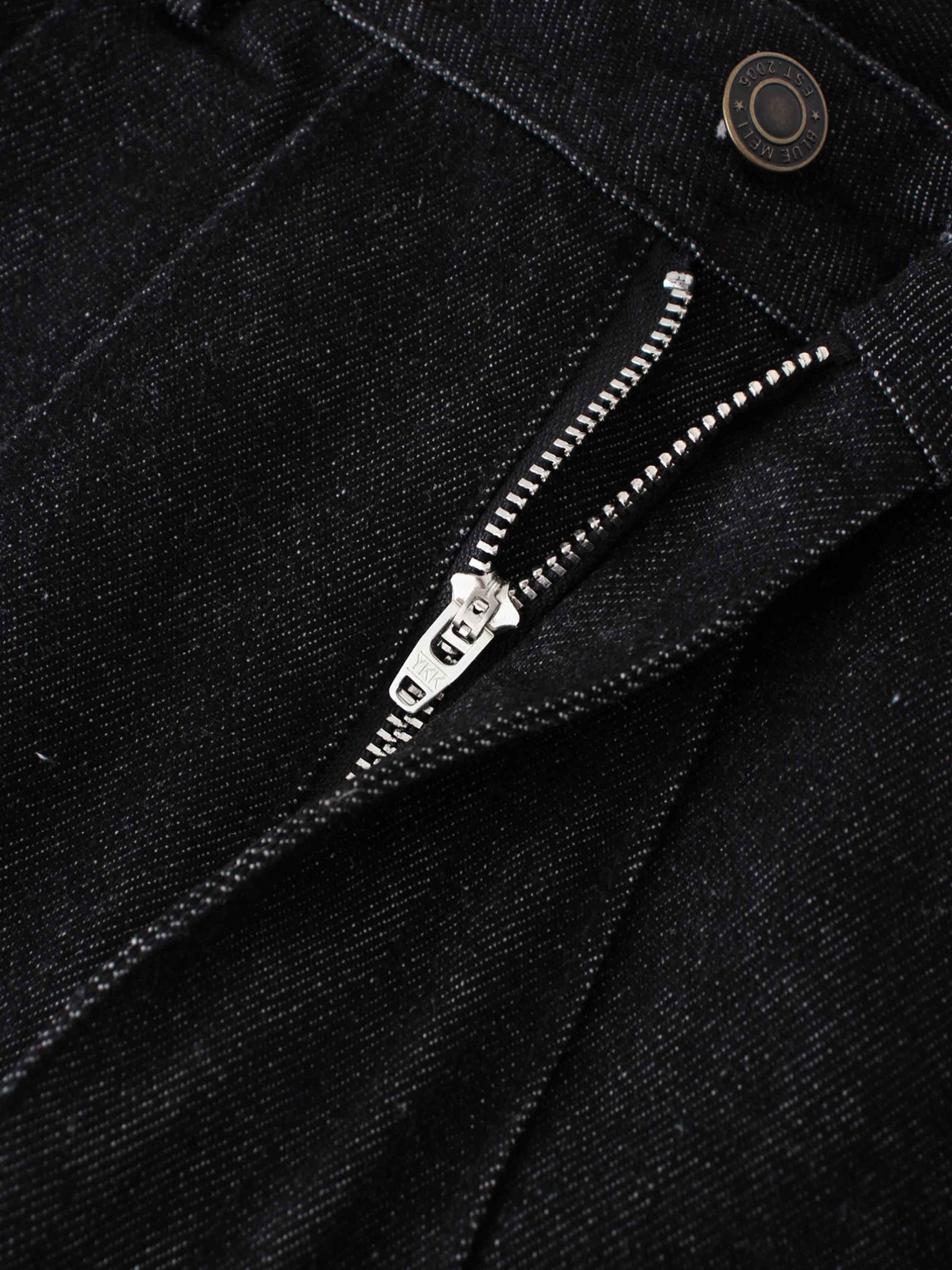 Denim Seamed Skirt-Deep Black-3