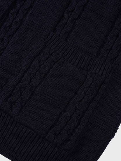 Cable Design Cardigan-Navy-4