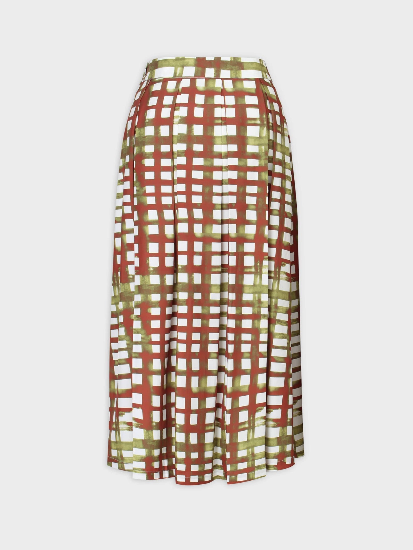 Box Pleat Skirt-Ombre Plaid-1