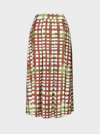 Box Pleat Skirt-Ombre Plaid-1