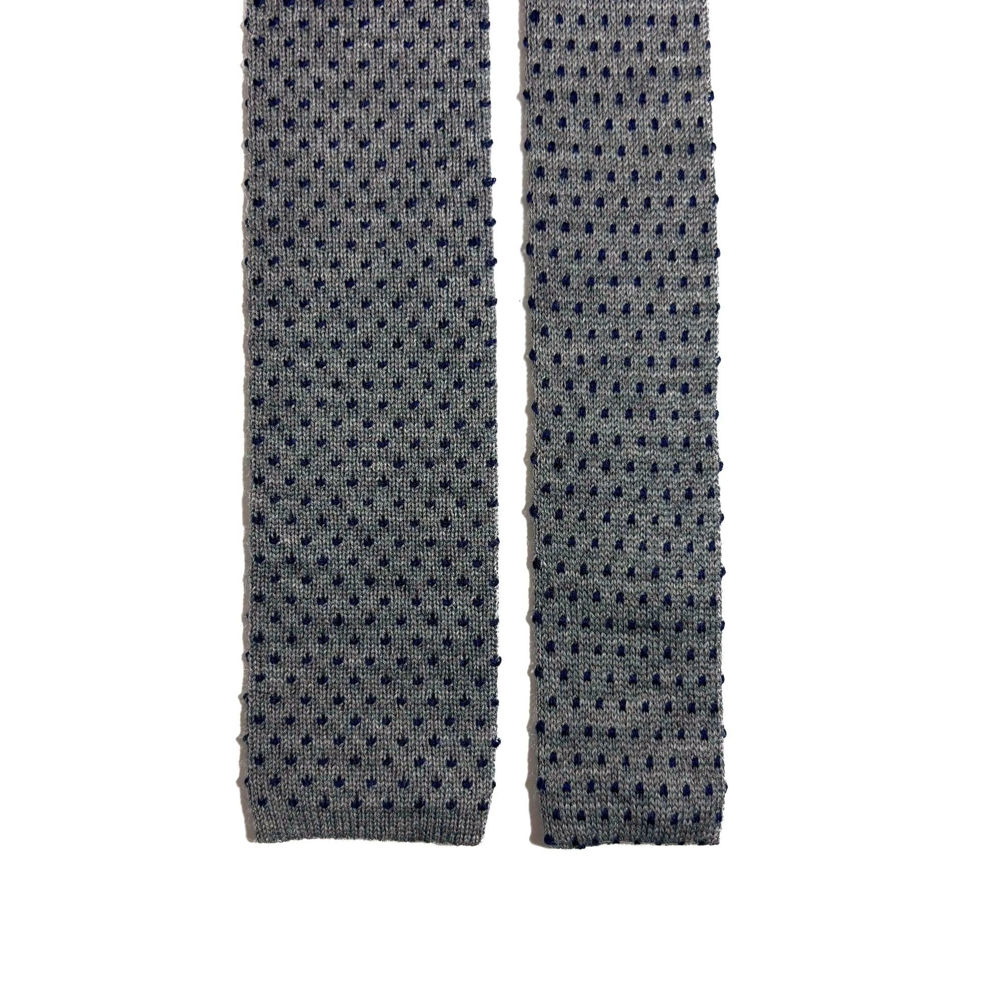 Gray Polka-Dot Wool Knitted Tie-2