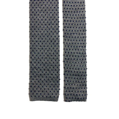 Gray Polka-Dot Wool Knitted Tie-2