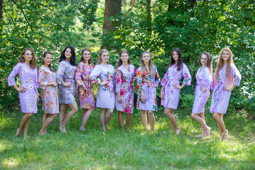 Shades of Lilac Wedding Colors Bridesmaids Robes-2
