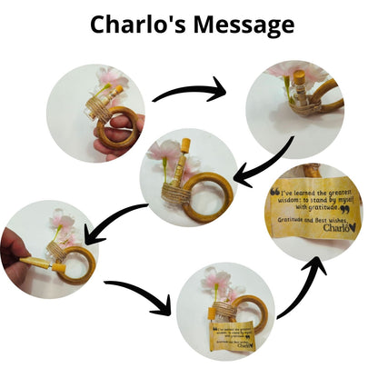 Charlo's Pink Cherry Blossom Message Napkin Rings Good Vibes Funny for Party Wedding Dinner Table Decor-4