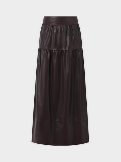 Drop Waist Leather Skirt-Plum-1